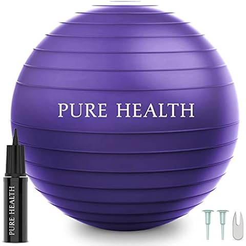Pure Health Anti Burst Yoga Ball with Pump Cover