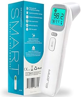 ELERA Ear and Forehead Thermometer, Infrared Thermometer for Baby, Infant, Adults and Objects, 1 Second Reading, Memory Recall with Fever Alarm and Mute Mode