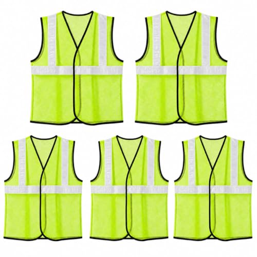 Image of STONIX Safety JacketFor Men Women With High Visibility Reflective Strips Industrial Construction Work breathable (PACK OF 5,10, ORANGE, GREEN) net Febric Material