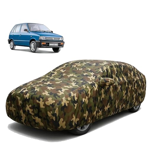 Image of Sulfar 100% Waterproof Car Body Cover for Maruti Suzuki 800 - Triple-Stitched Dustproof UV, Heat & Rain Protection with Mirror Pockets, Full-Bottom Elastic & Free Storage Bag - All-Weather Indoor Outd