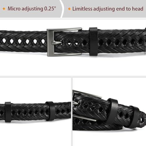 DOOPAI Mens Belts, Braided Leather Dress Belt,Woven Braided Belts for Gift Men Casual Jeans Golf4