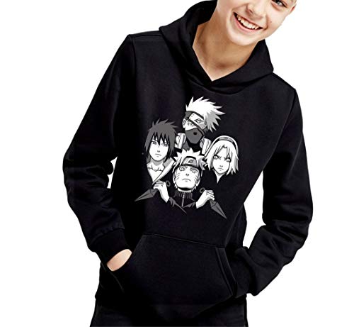 Camisola de crianças Naruto manga Anime Shuriken Sasuke Kakashi 027 - PRETO