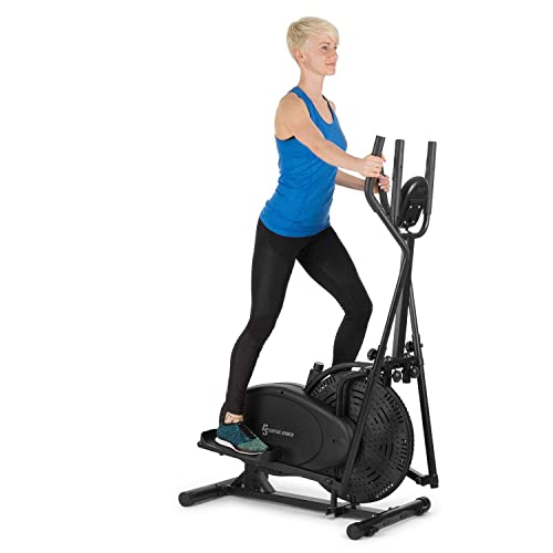 CAPITAL SPORTS Orbit Pro - Crosstrainer, Computer di Allenamento Multifunzionale, Cardiofrequenzimetro, Telaio in Acciaio, Trasmissione a Cinghia, Carico Max: 100 kg, Nero