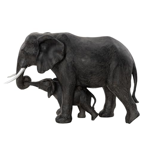 Figura decorativa Elefante de polystone gris 20 x 7 x 13 in miniatura 1