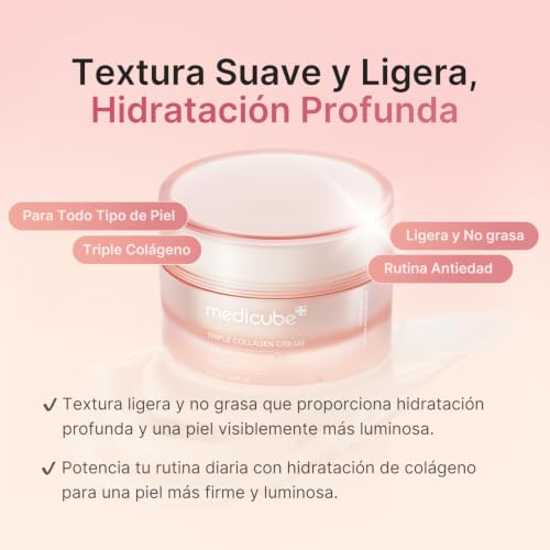 Miniatura 3 de Medicube Crema De Triple Colágeno, Hidratante Y Reafirmante Con Ácido Hialurónico, Elastina De Primera Calidad Y Manteca De Karité, Crema De Triple Colágeno Para El Cuidado De Las Arrugas, 1.69 Oz