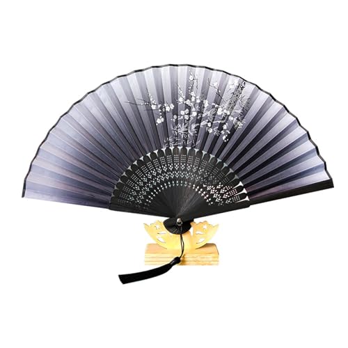 SHUBEIEUMI Abanicos de Mano Plegable, Abanicos Chinos Vintage Plegables, Abanico de Mano Papel Elegante Plegable Favores del Banquete de Boda, para Regalos de Boda, Decoración de Pared, etc.(Negro)