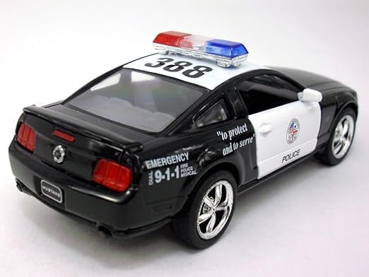 KiNSMART Ford Mustang GT Police 2006 Black & White 1-38 Toywonder, Multicolor