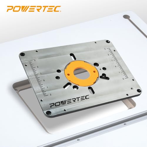 POWERTEC 24" x 32" Benchtop Router Table w/Aluminum Insert Plate – Laminated MDF Top, Reducer Rings, Leveling Screws, and Starting Pin Compatible with Bosch, DeWalt, Makita, and Other Brands (71964) by POWERTEC - Image 8