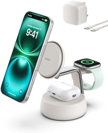 Belkin UltraCharge Pro Wireless Charging Station 25W, 3-in-1 Qi2....