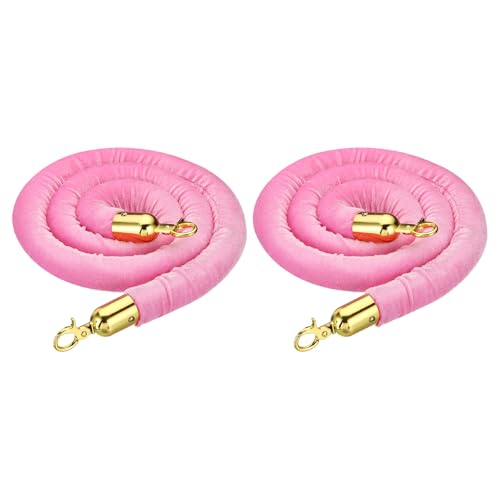 Corde de velours rose pour poteaux de guidage PATIKIL avec mousquetons dorés (lot de 2 cordes)