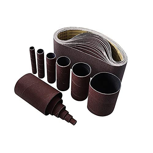 Bandes abrasives et papier de ponçage pour bois et métal en lot de 18 pièces