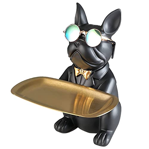 Haodeliy 皿を捧げる犬さん 置物 キー収納トレイ お皿 貯金箱 犬小銭ボックス 2in1 クリエイティブ 飾り 眼鏡付き ステンレス鋼の皿付 犬オーナメント 鍵置き 眼鏡/リモコン/化粧品/キャンディーなど小物収納 樹脂製 彫刻装飾 クリスマス/ご誕生日/結婚式/バレンタイン・デー/卒業式/感謝祭 贈り物にも最高 (皿を捧げる犬) Haodeliy 皿を捧げる犬さん 置物 キー収納トレイ お皿 貯金箱 犬小銭ボックス 2in1 クリエイティブ 飾り 眼鏡付き ステンレス鋼の皿付 犬オーナメント 鍵置き 眼鏡/リモコン/化粧品/キャンディーなど小物収納 樹脂製 彫刻装飾 クリスマス/ご誕生日/結婚式/バレンタイン・デー/卒業式/感謝祭 贈り物にも最高 (皿を捧げる犬)