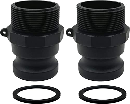 BITOBITOTU 2PCS Camlock Fittings Poly NPT F-300 3" Type F Standard Couplings Cam lock Fittings Polypropylene Cam Groove Fitting Male Camlock with Male Threads (3 inch, Type F)