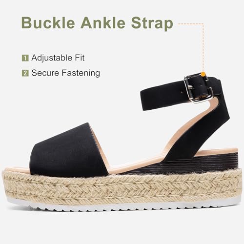 Vepose Women's 400A Platform Wedge Sandals, Summer Espadrilles Sandals with Ankle Strap3