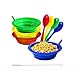 Green Direct Sippy-Bowl 22oz Plastic Bowl with Built in Straw for Kids Assorted Colors Blue-Red-Green-Yellow (4)