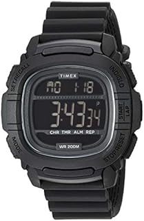 Timex Men's Command 47mm Silicone Strap Watch, Black, Digital