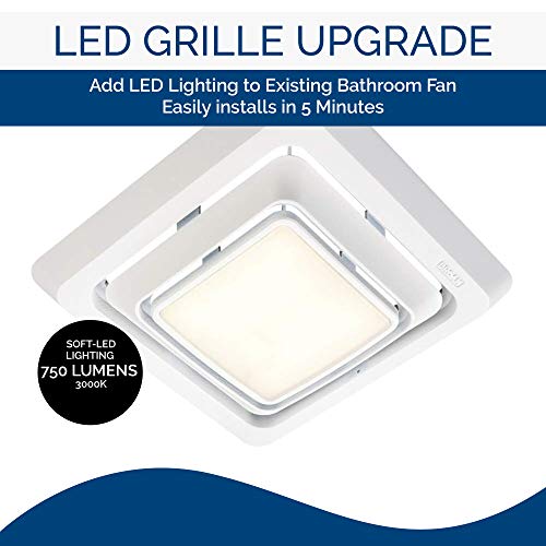 Broan-Nutone Fg600S Led Lighted Grille Upgrade For Bathroom Ventilation Fans, Easy Installation , Diy, White, Square #TOP3