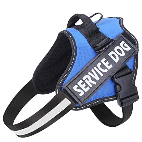 MUMUPET Service Dog Harness, No Pull Easy On and Off Pet Vest Harness, 3M Reflective Breathable & Easy Adjust Pet Halters with Nylon Handle - No More Tugging or Choking for Small Medium Large Dogs
