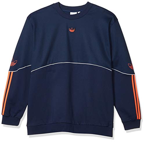 adidas Originals Men's Outline Crew Neck Fleece, Night Indigo, XL