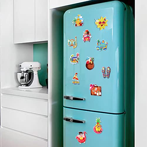 Ootsr 12 Pieces Refrigerator Magnets, Summer Beach Theme Magnets For House Holiday, Decorative Fridge Stickers For Garage Door Whiteboards Mailbox Car Locker Decoration #TOP5