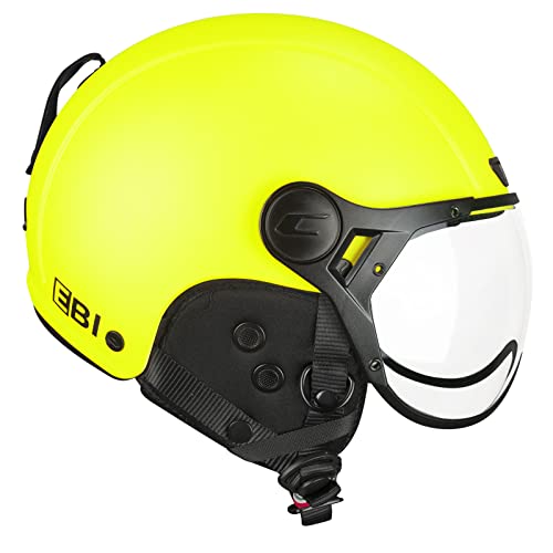 CGM EBI Casque de Ski Unisexe Adulte, Jaune Fluo Mat, L (59cm)