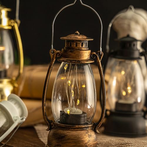 2 Lámparas de Queroseno Electrónicas Color Cobre para Decoración de Mesa 6
