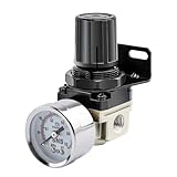 SNS Low Pressure Air Regulator Air Compressor Pressure Regulator With Bracket and Gauge Female Thread 1/4 NPT Adjustable AR2000-N02 (0-40 PSI)