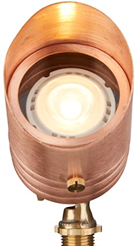 Volt Fat Boy 12V Solid Copper Outdoor Spotlight With 5W 2700K Mr16 Led Bulb & Ground Stake #TOP1