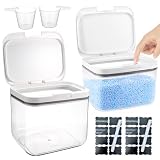 Contenitore Detersivo Polvere, 2,8L+4,5L Dispenser Detersivo Lavatrice, Contenitore Automatico Pop Up per Detersivo, Dispenser per Detersivicon Cucchiai, Riutilizzabile, per Booster di Profumo