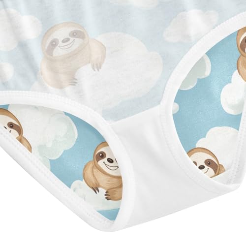 Wusikd Cute Sloth Girls' Underwear Cotton Clouds Girls Briefs Soft Toddler Underwear 2T 5
