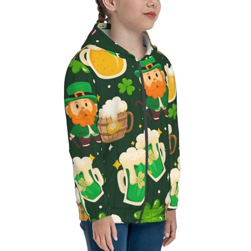St Patrick's Day10 Kid Hoodies Boys Zip Up Sweatshirts Girls Pullover with Pocket4