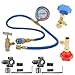 R134A Car Air Conditioning Refrigerant Filling Pipe and Fluorine Filling Pipe Set, Smart Recharge Kit, Automotive Cooling Tools, Precise Leak Detection, Efficient Charging System, Blue, for Vehicle,