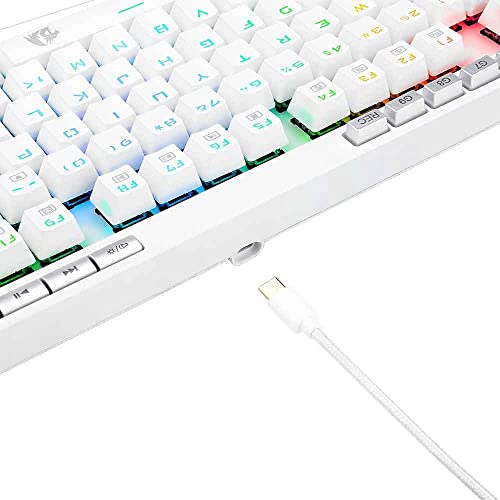 Redragon TECLADO OPTICO GAMER MAGIC-WAND PRO RGB BRANCO SWITCH AZUL ABNT2