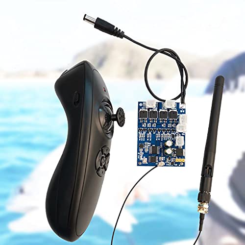 YLLLLY 1Set 2. 4G Single Handle Remote Controller Receiver Kit Fixed Speed Cruise Gyro 500m Distance DIY Repair Parts for RC Bait Boat, Bait boat accessories. (Color : 1Set full kit)