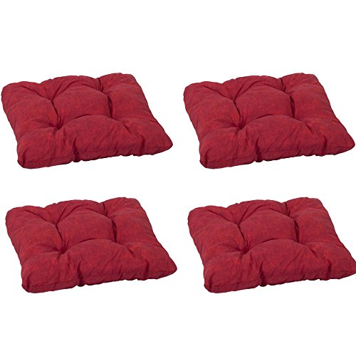 Beo Sitzpolster Gartenstuhl 36x36 atmungsaktiv | Made in EU | Gestepptes Outdoor Stuhlkissen waschbar | UV-beständiges Sitzkissen Stuhl ohne Ausbleichen | 4er Set Sitzkissen Bank in Kirsch-Rot