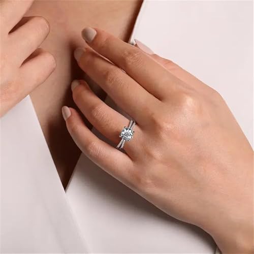 Round Cut Halo Aquamarine Rings for Women 925 Sterling Silver Pave Aquamarine Engagement Ring with Moissanite(D Color VVS1 Clarity) Women's Engraving Wedding Rings3