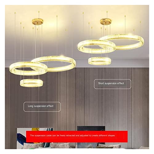 Araña LED moderna para villas y espacios dúplex con anillos de 90cm 3