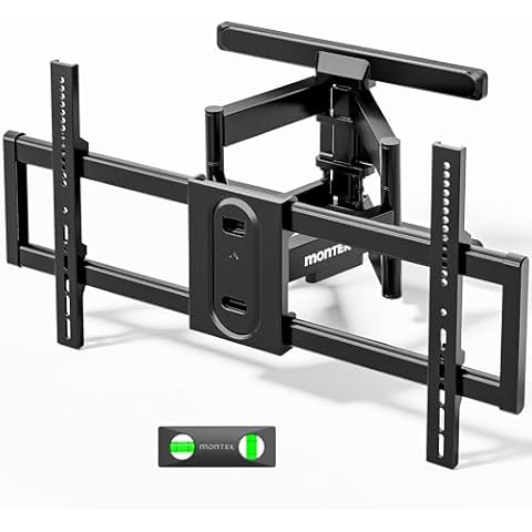monTEK Full Motion TV Wall Mount for 43–95 Inch TVs, Pre-Assembled TV Mount with Tool-Free Tilt, Swivel, Extension, Max VESA 800 x 400mm and 132 lbs, 16″/18″ Wood Studs Cover