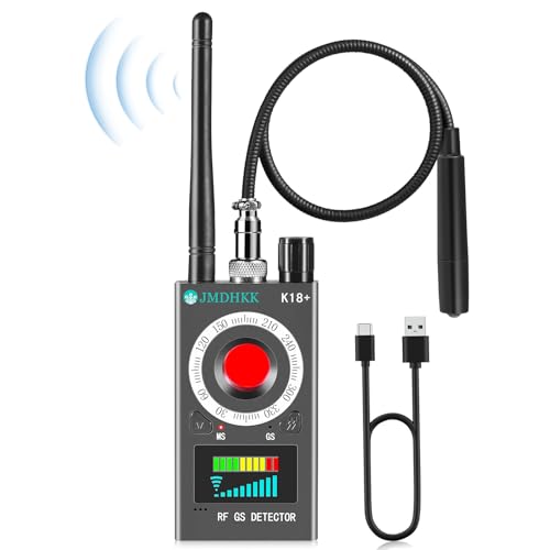JMDHKK Protecteur de Vie privée Multifonction – Détecteur de caméras cachées, Détecteur de Traceurs GPS magnétiques et Scanner d’appareils d’écoute pour hôtels, Voitures et Bureaux (Gris)