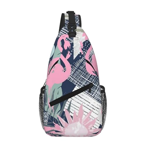 Sac à dos à bandoulière flamant rose léger pour homme amateur de mode urbaine