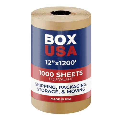 BOX USA Kraft Paper Roll 12 x 14400" (1200'), 30# Recycled for Packing
