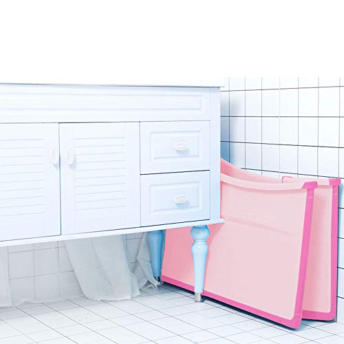 Image of Freestanding Large Foldable Bath Tub Bathtub for Petite Adult Children Baby Toddler Pink