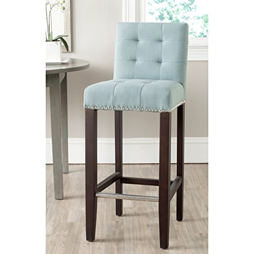 SAFAVIEH Home Collection Thompson Butaco Azul Cielo con Acabado Espresso de 30 pulgadas miniatura 2