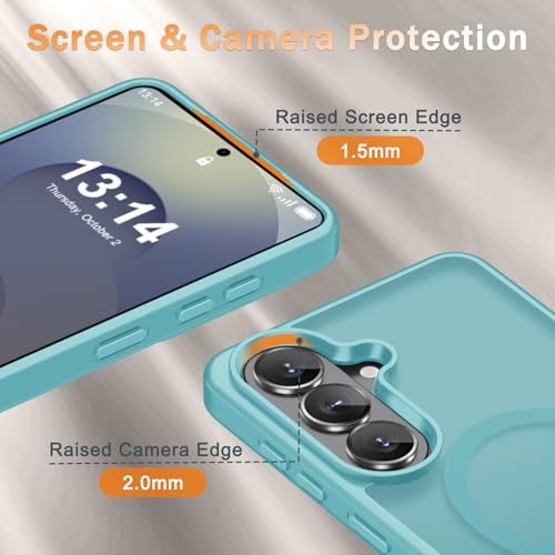 Image of for Samsung Galaxy S26+ Plus Case, Matte Magnetic Phone Cover, Light Blue | Fit for MagSafe, Screen Protector included, Shockproof Military Grade Protection, Translucent Frosted Back