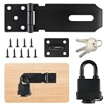 Heavy Duty Gate Bolt Lock with Padlock, 4 Inch Shed Lock Hasp and Staple - Secure Garden Gates, Wooden Shed Door Latch, gate Locks for Wooden Gates，Anti-Theft Security for Bedroom, Cabinet & Pet Cage