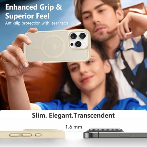 Image of MOCCA Magnetic Shockproof for iPhone 15 Pro Case,Light Gold
