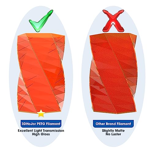 Image of 3DHoJor PETG Filament 1.75mm, PETG 3D Printing Filament, 2.2 LBS (1KG) Cardboard Spool, Fit Most FDM 3D Printer, Orange