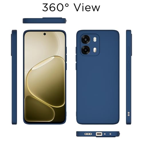 Image of Outlouders Back Cover for Oppo A6 Pro 5G | Camera Protection | Durable Soft Matte Silicone Bumper Case (Blue)
