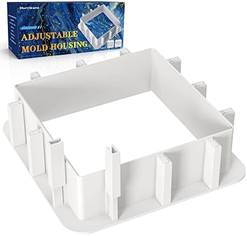 Hurrikane Adjustable Mold Housing for Silicone Molds Making, New Structure Designed Mold Master for DIY Resin Molds, Silicone Rubber Molds, Candle Molds, Soap Molds, with Traceless Resin Tape