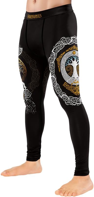 Viking Men's Compression Spats BJJ Men Tights for Working Out Training MMA Jiu Jitsu Grappling